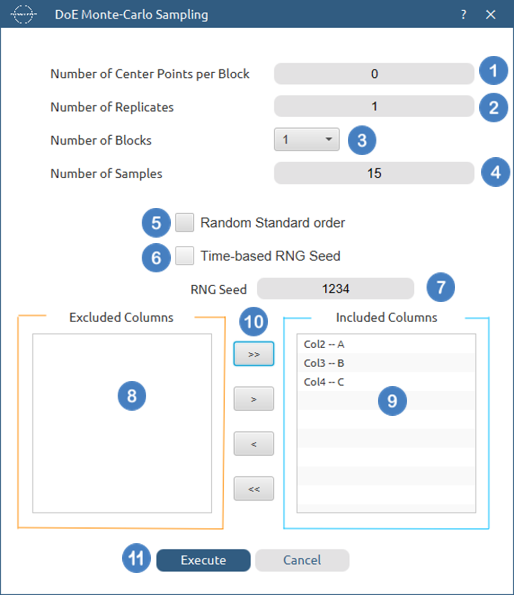 Monte-Carlo configuration
